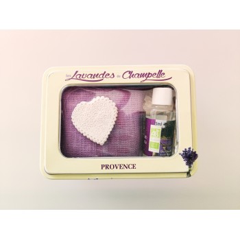 SCATOLA REGALO OLIO ESSENZIALE LAVANDA IBRIDA BIO E CUSCINO