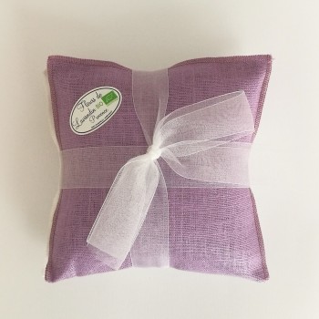 CUSHION DOUBLE LARGE À LA LAVANDE EN TISSU MÉLANGÉ LIN